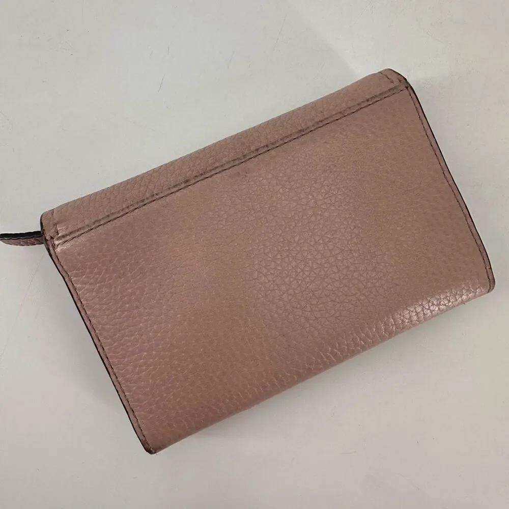 Kate Spade Blush Pink Neutral Leather‎ Tri-Fold Wallet